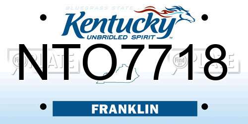 NTO7718 Kentucky License Plate