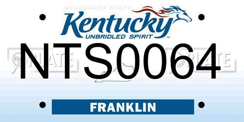 NTS0064 Kentucky License Plate