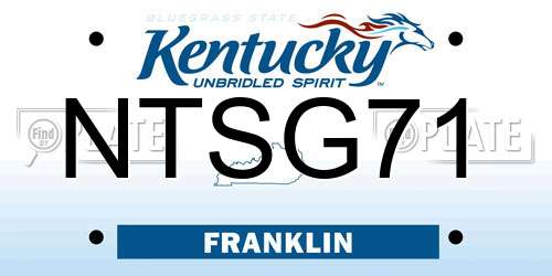 NTSG71 Kentucky License Plate