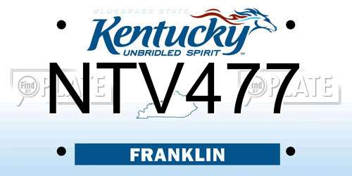 NTV477 Kentucky License Plate