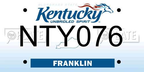 NTY076 Kentucky License Plate