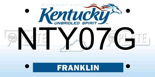NTY07G Kentucky License Plate