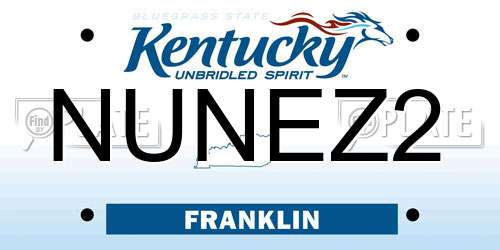 NUNEZ2 Kentucky License Plate