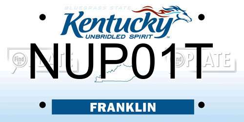 NUP01T Kentucky License Plate