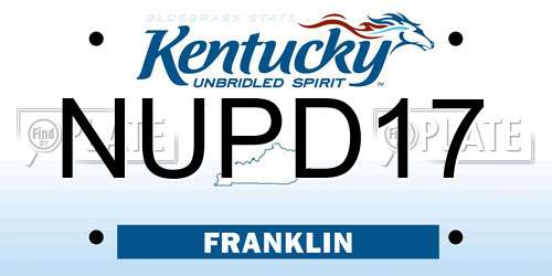 NUPD17 Kentucky License Plate