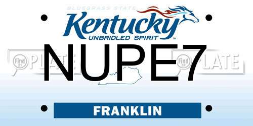 NUPE7 Kentucky License Plate