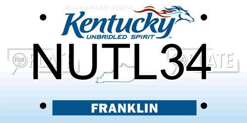 NUTL34 Kentucky License Plate