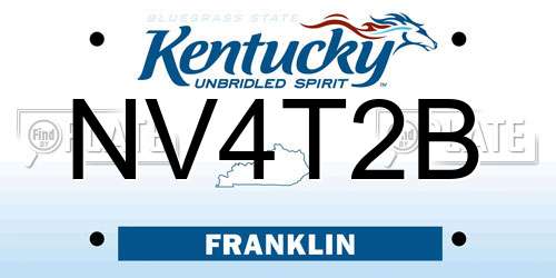NV4T2B Kentucky License Plate