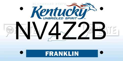 NV4Z2B Kentucky License Plate