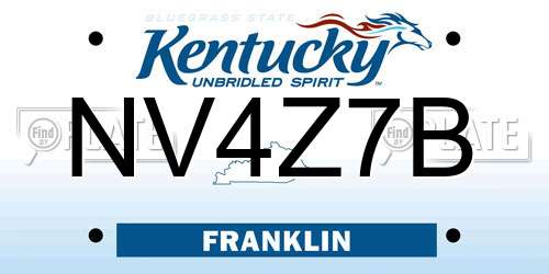 NV4Z7B Kentucky License Plate