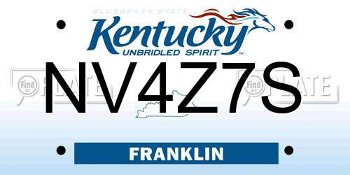 NV4Z7S Kentucky License Plate