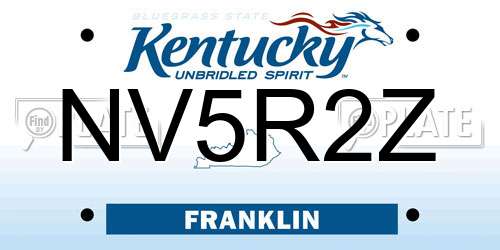 NV5R2Z Kentucky License Plate