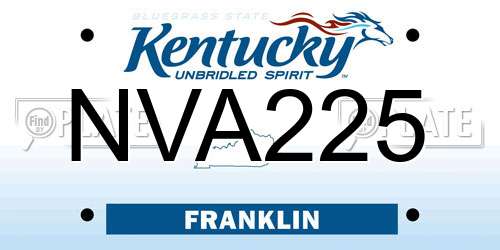 NVA225 Kentucky License Plate