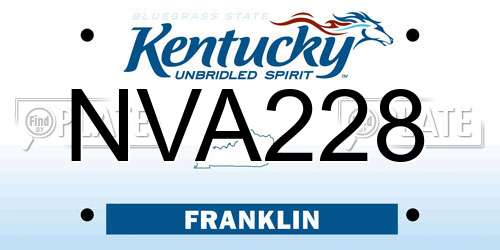 NVA228 Kentucky License Plate
