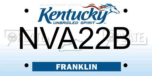 NVA22B Kentucky License Plate