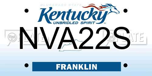 NVA22S Kentucky License Plate