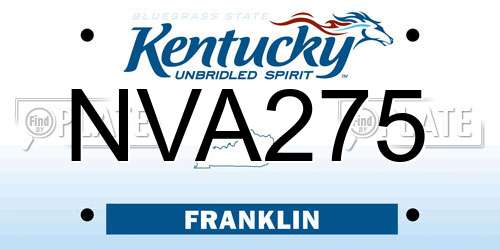 NVA275 Kentucky License Plate