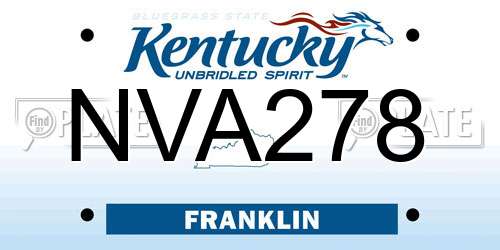 NVA278 Kentucky License Plate