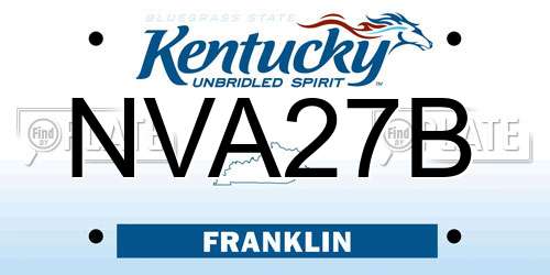 NVA27B Kentucky License Plate