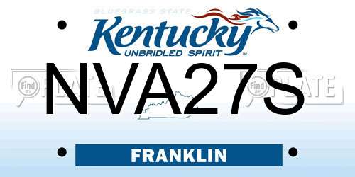 NVA27S Kentucky License Plate