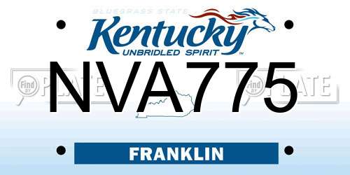 NVA775 Kentucky License Plate