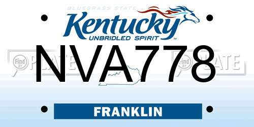 NVA778 Kentucky License Plate