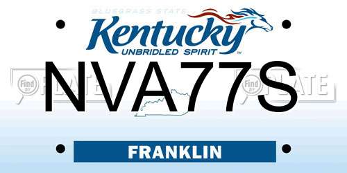 NVA77S Kentucky License Plate