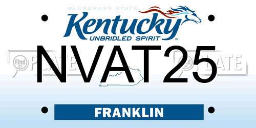 NVAT25 Kentucky License Plate