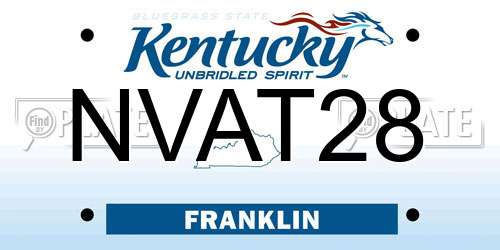 NVAT28 Kentucky License Plate