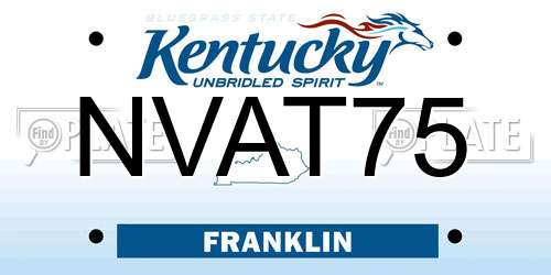 NVAT75 Kentucky License Plate
