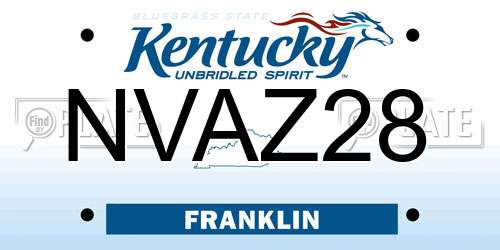 NVAZ28 Kentucky License Plate