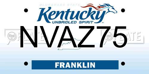 NVAZ75 Kentucky License Plate