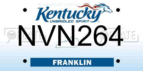 NVN264 Kentucky License Plate