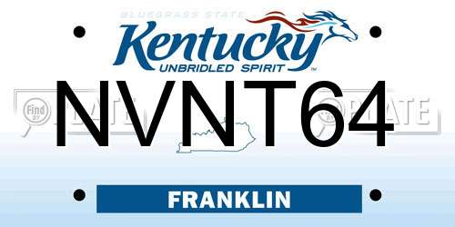 NVNT64 Kentucky License Plate
