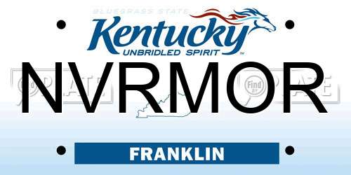 NVRMOR Kentucky License Plate