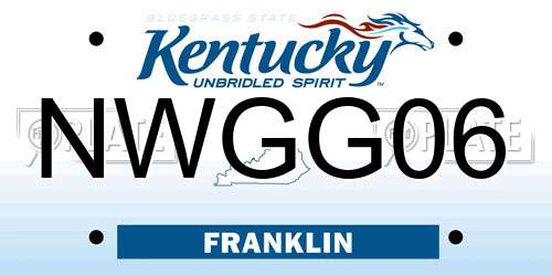 NWGG06 Kentucky License Plate