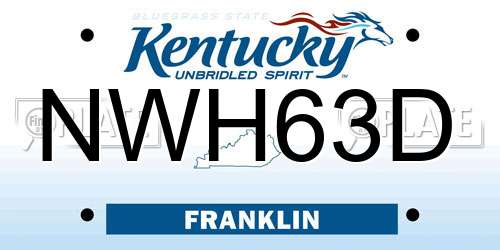 NWH63D Kentucky License Plate