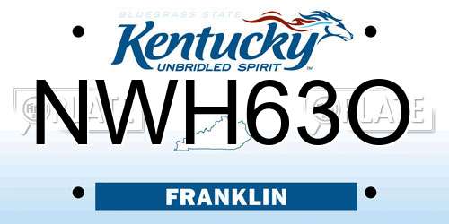 NWH63O Kentucky License Plate