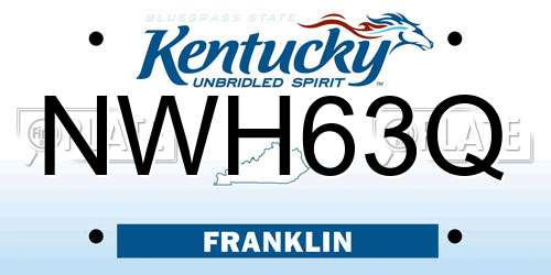 NWH63Q Kentucky License Plate