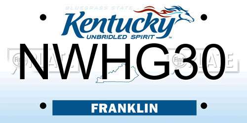 NWHG30 Kentucky License Plate