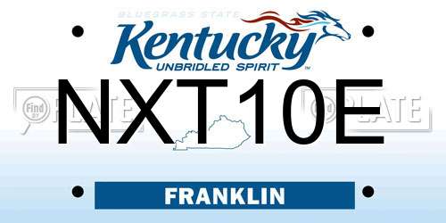NXT10E Kentucky License Plate