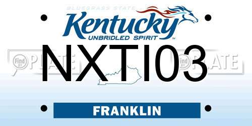 NXTI03 Kentucky License Plate