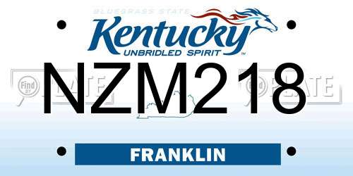 NZM218 Kentucky License Plate