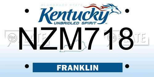 NZM718 Kentucky License Plate