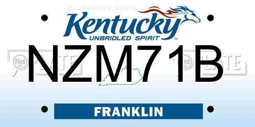 NZM71B Kentucky License Plate