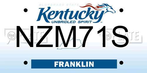 NZM71S Kentucky License Plate