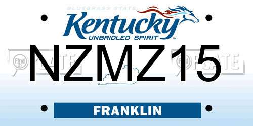 NZMZ15 Kentucky License Plate