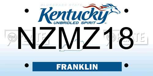 NZMZ18 Kentucky License Plate