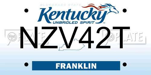 NZV42T Kentucky License Plate