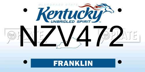 NZV472 Kentucky License Plate